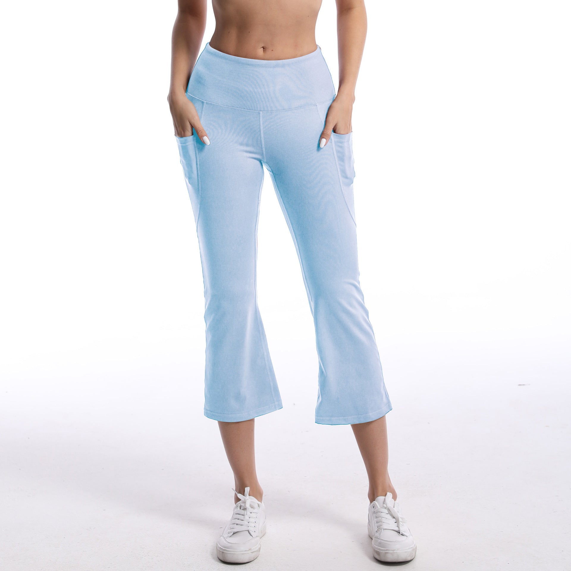 Pocket Solid Color Stretch Hip Lift Sports Nude Feel Yoga Leggings